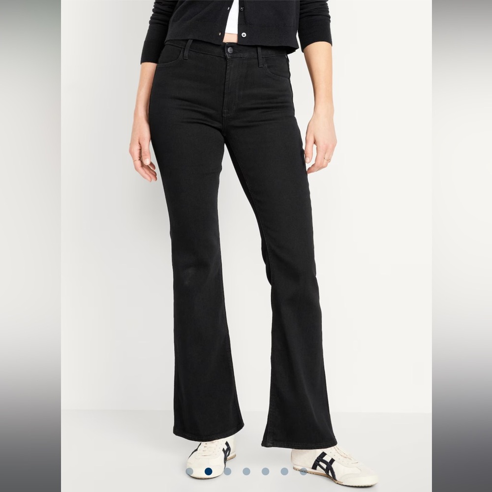 Tall High Rise Black Wash Flare Jeans